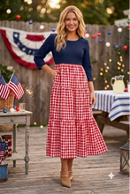 Tonya Navy & Red Plaid Dress