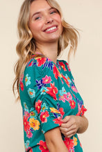 Janet Teal & Floral Top