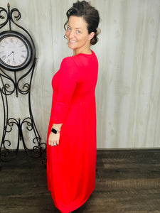 Tonya Marie Tiered Dress- Light Red