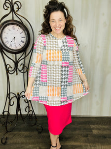 Spring & Houndstooth Tunic