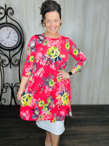 Coral & Floral Tunic