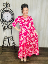 Tonya Marie Tiered Dress-Hot Pink Floral
