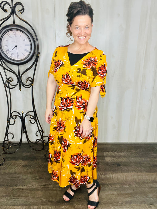 Tiffany Mustard & Floral Dress