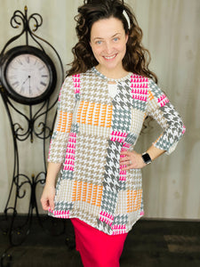 Spring & Houndstooth Tunic