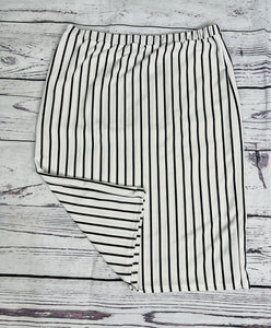 Laura Ivory & Black Stripe Pencil Style Skirt-(Regular & Plus)