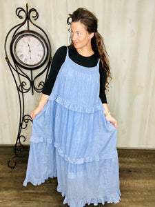 Ginger Ruffle Tie Tiered Jumper- Pink or Blue