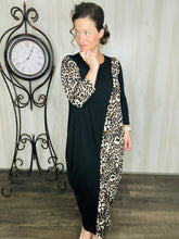 Buttons & Style Dress-Leopard & Black