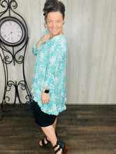 Samantha Teal & Floral High-Low Tunic
