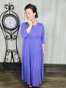 Tonya Marie Tiered Dress-Purple