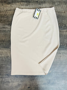 Laura Beige Pencil Style Skirt-Textured