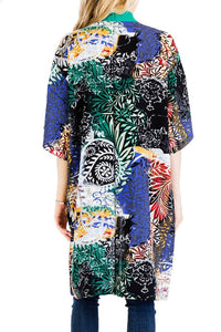 Abstract & Floral Kimono/Cardigan