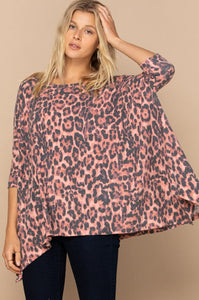 Red & Leopard Poncho