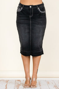 Candice Black Wash Jean Skirt