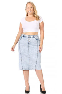Ozzy Mineral Wash Jean Skirt