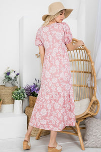 Mod Dot Dress-Pink Floral