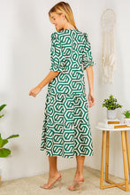 Kaylee Geometric & Green Dress