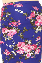 Laura Royal Blue Floral Pencil Skirt