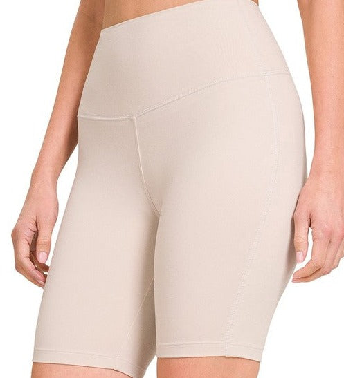 Brushed Coverage Shorts-Bone