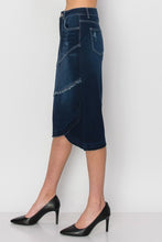Tulip Style Jean Skirt-Dark Wash