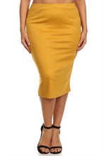 Laura Mustard Colored Pencil Style Skirt