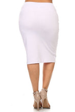 Laura White Pencil Style Skirt-Textured (PLUS)