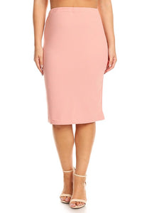 Laura Pink Pencil Skirt-Textured