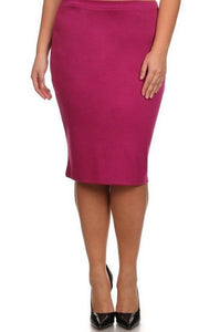 Laura Raspberry Pencil Style Skirt
