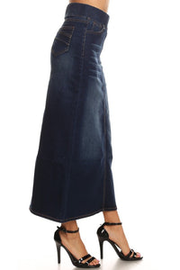 Debbie Long Jean Skirt- Dark Wash