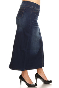 Debbie Long Jean Skirt- Dark Wash