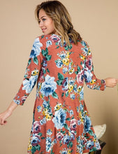Rust & Floral Swing Tunic
