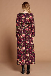 Burgundy Dream Floral Maxi Dress