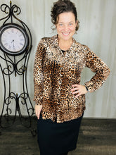 Velvet & Leopard Button Front Top