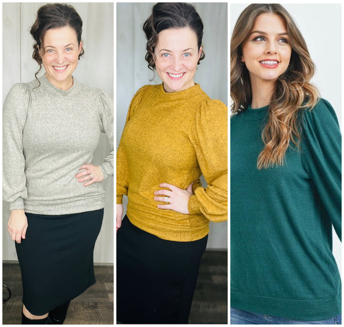 Tiffany Puff Sleeve Top-4 Color Options & PLUS