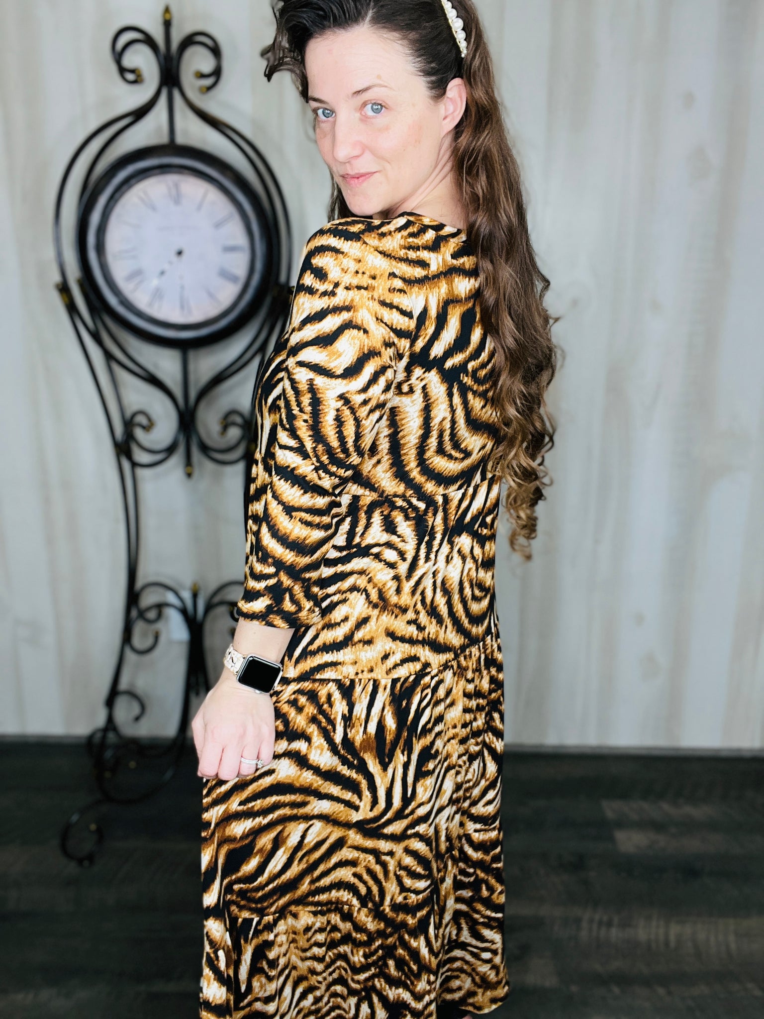 Tan Tiger Print Cowl Maxi Dress | Dresses | Cutout maxi dress, Dress, Maxi  dress