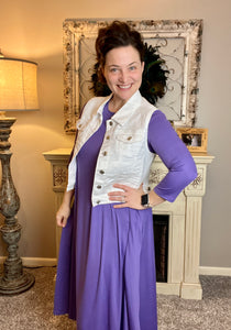 Jillian Flowy Hanky Dress- Purple