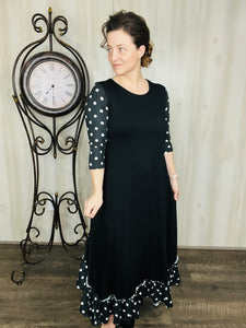 Michella Polka Dot & Black Dress