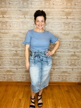 'Belted & Ready" Mineral Wash Jean Skirt