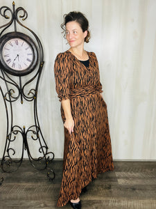 Tiger Print Midi Dress
