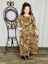 Tonya Tiered Dress-Tiger Print