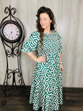 Kaylee Geometric & Green Dress