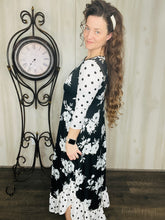 Michella Black Floral & Polka Dot Dress