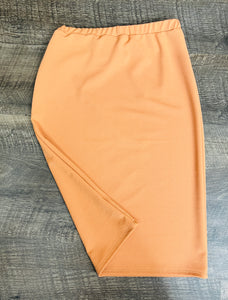 Laura Dusty Coral Pencil Skirt- (Regular & Plus) Textured