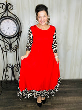 Michella Red & Leopard Print Dress*