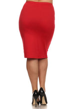Laura Red Colored Pencil Style Skirt-Textured