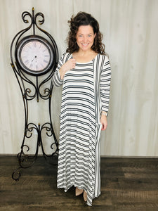 Michelle Ivory & Stripes Dress