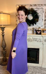 Jillian Flowy Hanky Dress- Purple