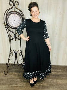 Michella Polka Dot & Black Dress