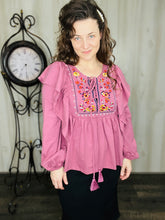 Embroidery & Ruffles Top