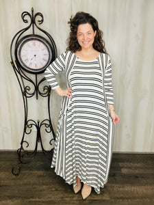 Michelle Ivory & Stripes Dress