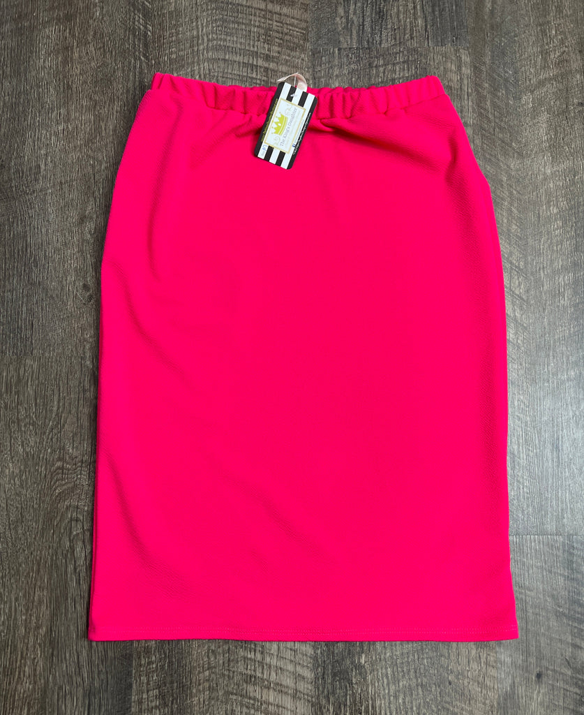Laura Hot Pink Pencil Style Skirt-Textured (PLUS) – The King's Daughter ...